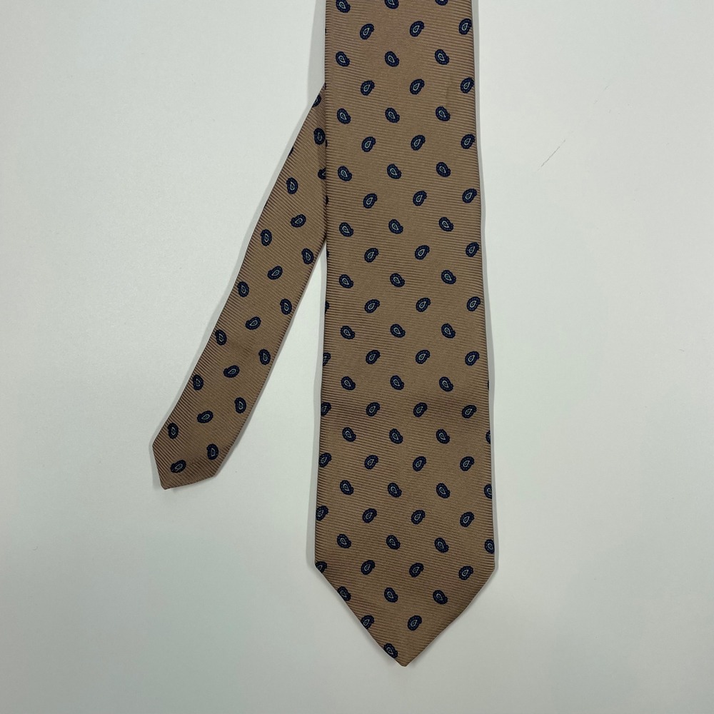 Briar Tan Paisley Foulard Silk Traditional Repp Necktie Mens OS